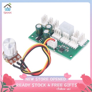 Sixxx PC Chassis Cooling Fan Hub 8 Way Splitter Speed Control Module 4 Pin Adapter 12V