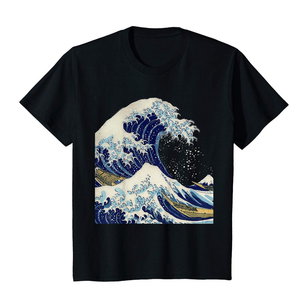 Áo Thun Thể Thao In Hình Sóng Biển Kanagawa Hokusai Nhật Bản Cổ Điển Cá Tính Làm Quà Tặng Cho Nam