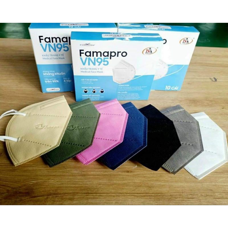 Khẩu trang y tế kháng khuẩn cao cấp 4 lớp VN95 Famapro