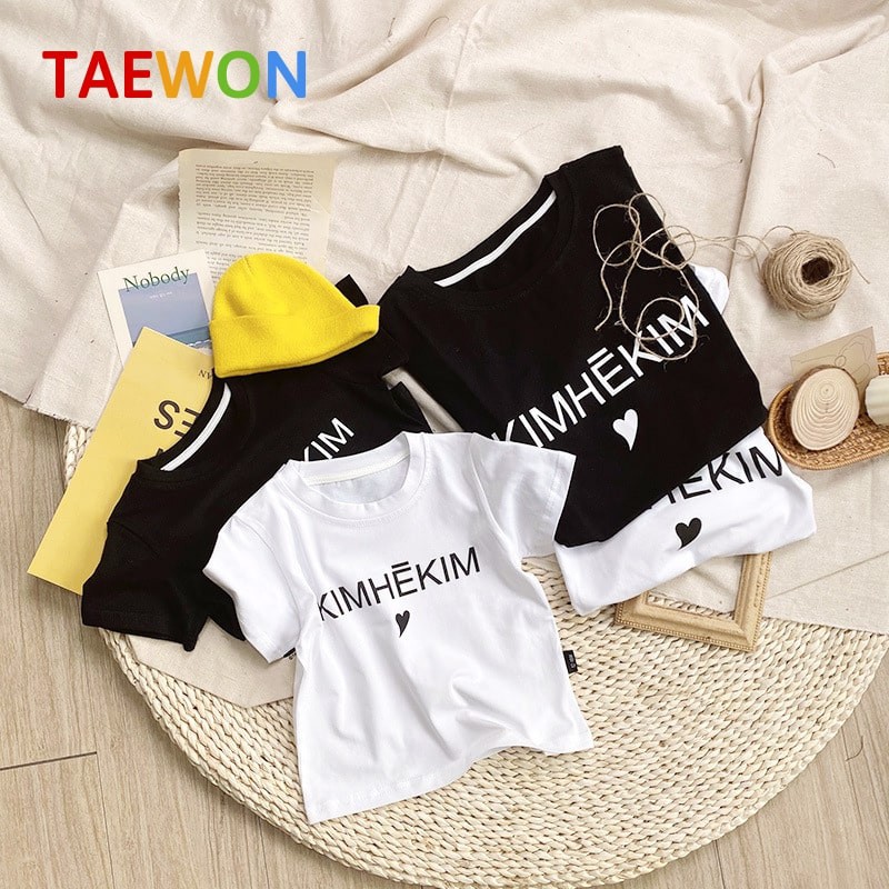 Áo thun Hàn Quốc bé trai bé gái đẹp xuất xịn trẻ em từ 1 đến 5 tuổi chất cotton Taewon Kids AT04