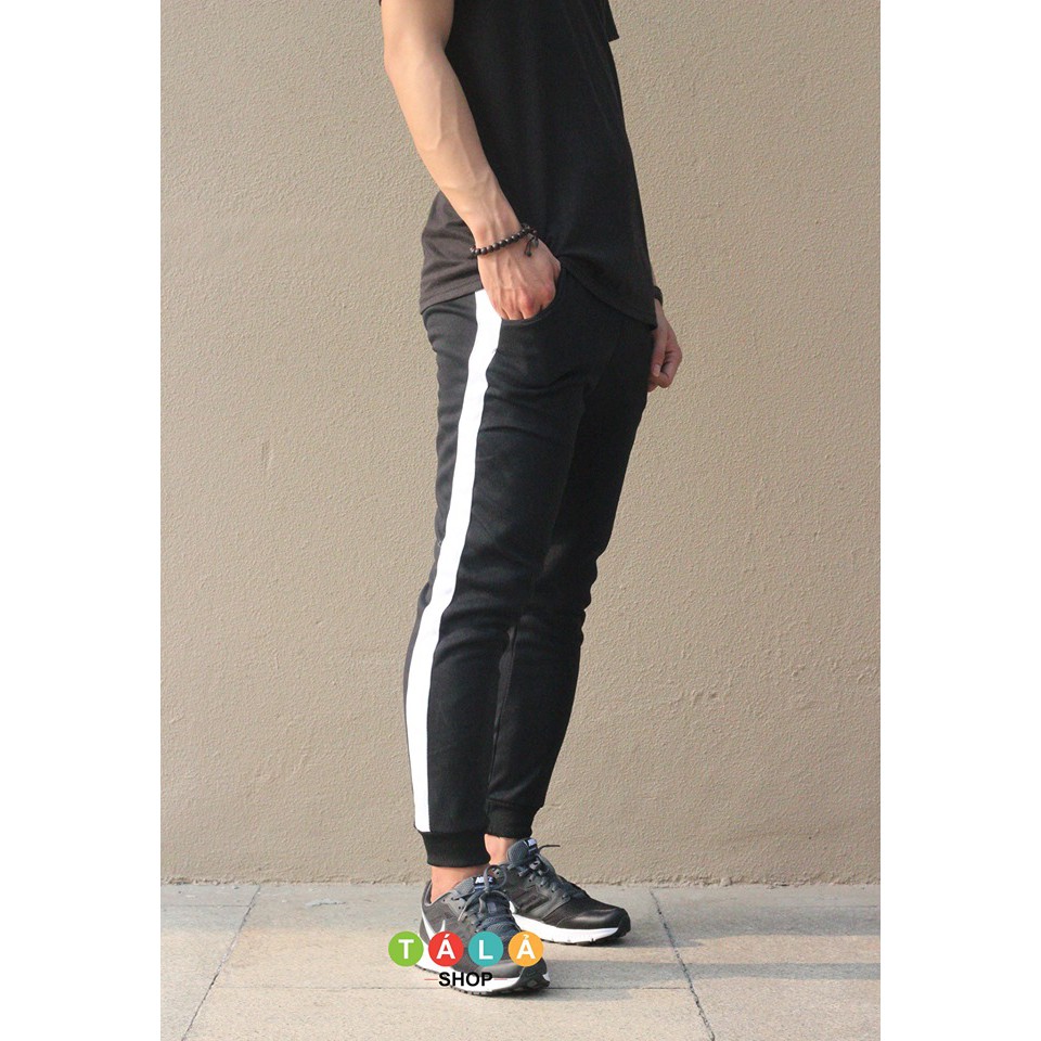 [ TALABISHOP]Quần thun jogger thể thao đen trơn bo gấu mới nhất