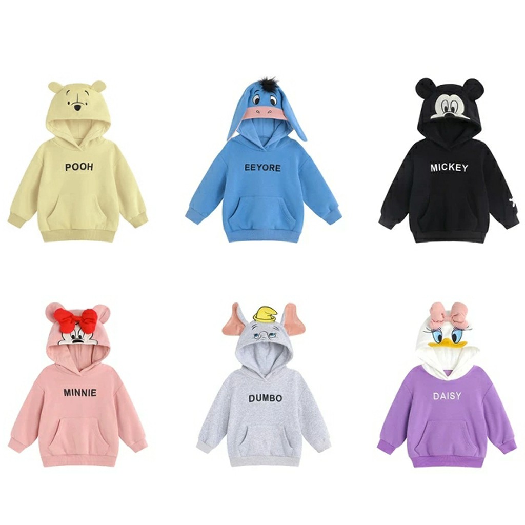 Áo nỉ ấm trẻ em Siêu yêu mẫu áo hoodie mũ tai mèo bé trai bé gái