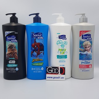Tắm gội trẻ em 3 in 1 Suave Kids 828ml