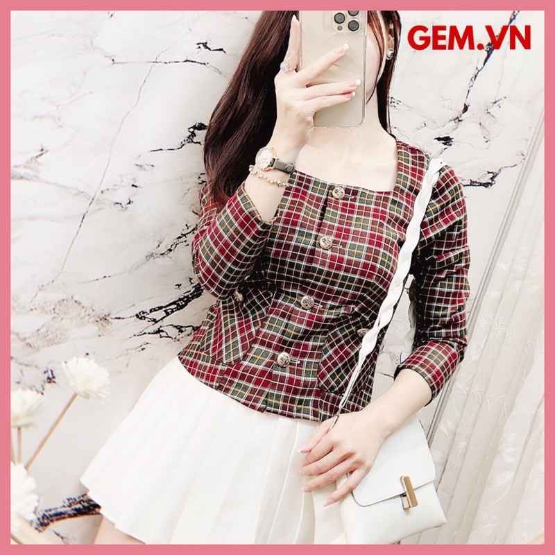 Áo kiểu G296 kiểu dáng thanh lịch sang chảnh công sở hay đi chơi đều hợp thời trang GEM.VN