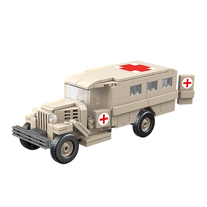 Set 334 Mô Hình Xe Cứu Thương WW2 GAZ-55 Mới
