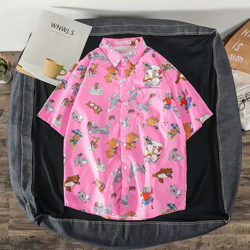 In Stock Real Products Men's T-shirts Cartoon Print Cute Summer Fashion Personality High Quality Selectable