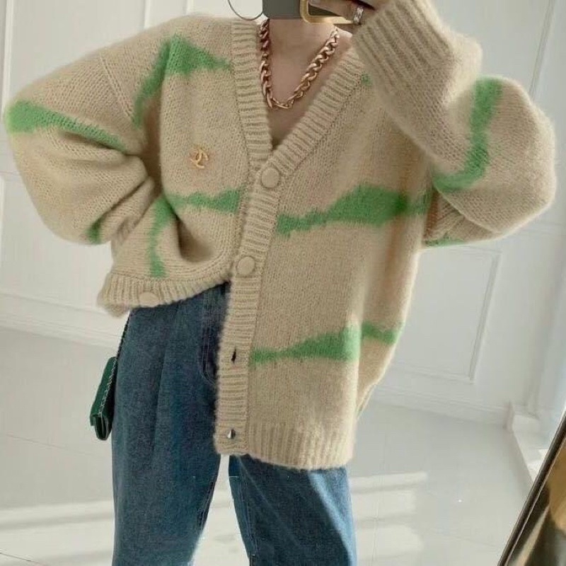 ÁO CARDIGAN LEN LÔNG MỊN DÀY LOANG MÀU