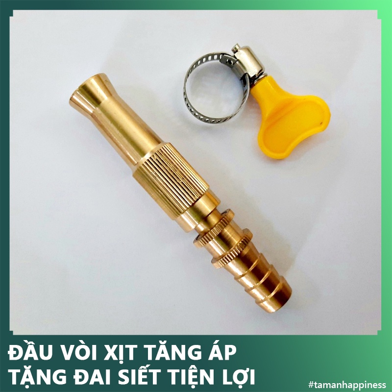 [Giá hủy diệt] Đầu vòi xịt tăng áp lực nước , vòi rửa xe tưới cây tăng áp bằng đồng tặng kèm đai siết tiện dụng