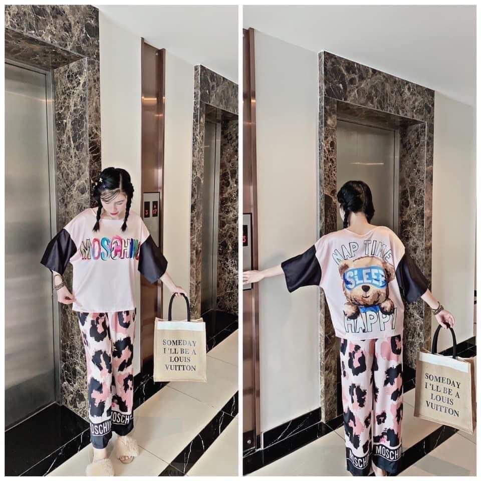 [DƯỚI 62KG] ĐỒ BỘ LỤA LATIN TAY NGẮN QUẦN DÀI CỔ TRÒN CAO CẤP THƯƠNG HIỆU SANG TRỌNG - BẦU BÍ SAU SINH MẶC THOẢI MÁI | BigBuy360 - bigbuy360.vn