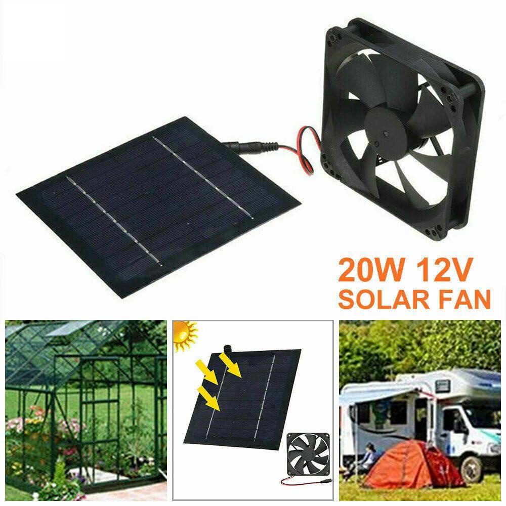 FOREVER Quạt Cắm Trại Năng Lượng Mặt Trời Di Động Cho Thú Cưng 20W