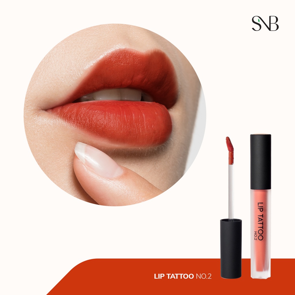 Bộ 3 Son Môi Trang Điểm SNB Dạng Kem Màu Lì Mịn Như Nhung Lip Tattoo No 1, Lip Tattoo No 2, Lip Plumber