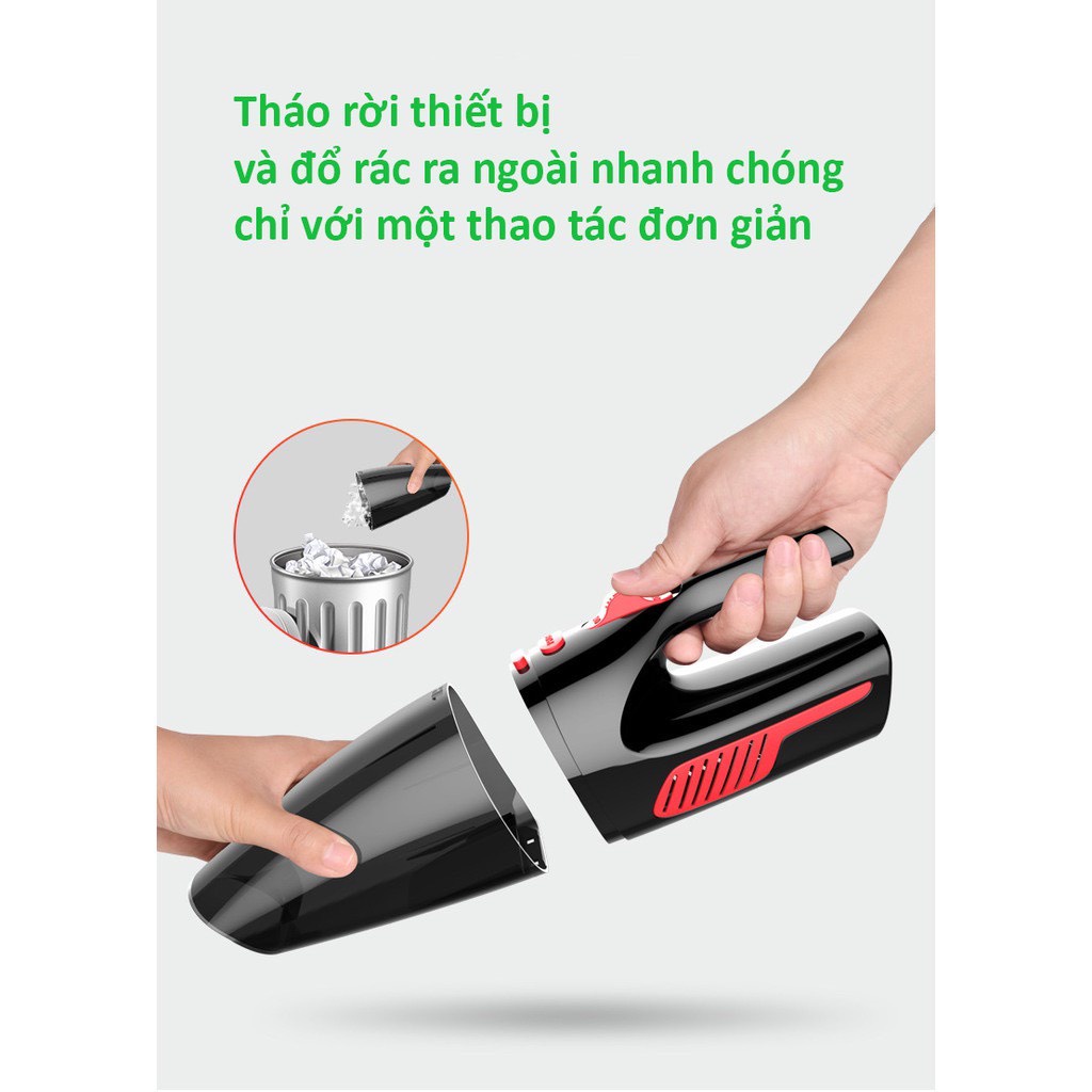 Máy hút bụi cầm tay không dây hút sạch bụi mịn, dùng cho oto, gia đình, văn phòng - SEVEN.CAR