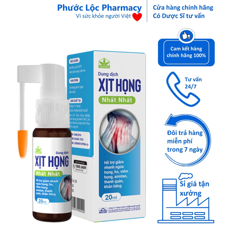 Xịt Họng Nhất Nhất / Chai xịt họng kháng khuẩn giảm ho giảm đau họng Nhất Nhất