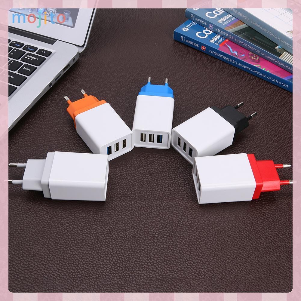 Củ Sạc Nhanh 3 Cổng Usb Tiện Lợi Cho Du Lịch