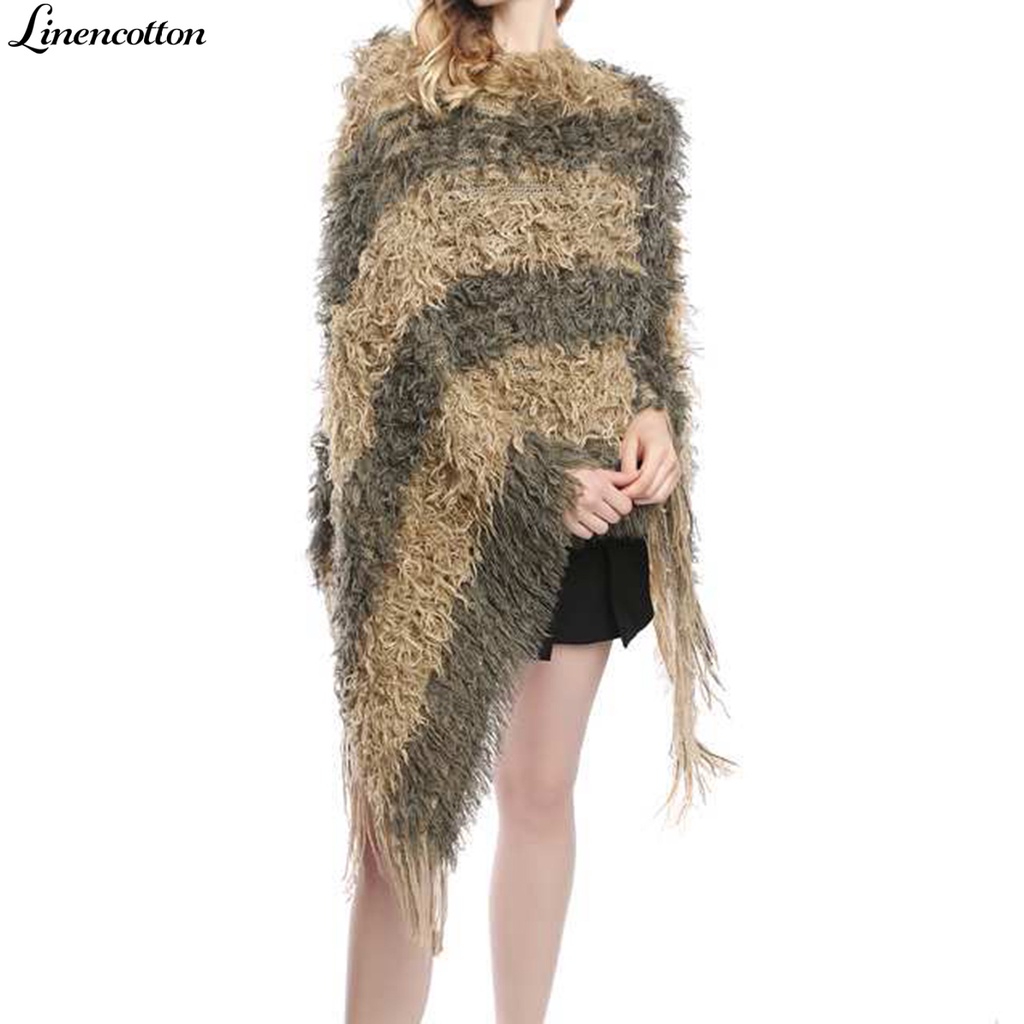 Áo choàng dệt kim dáng rộng màu sắc thời trang cho nữ
 | BigBuy360 - bigbuy360.vn