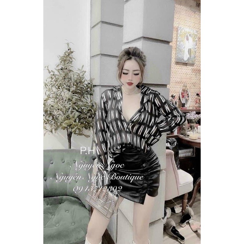ÁO SƠ MI LỤA HOẠ TIẾT YN