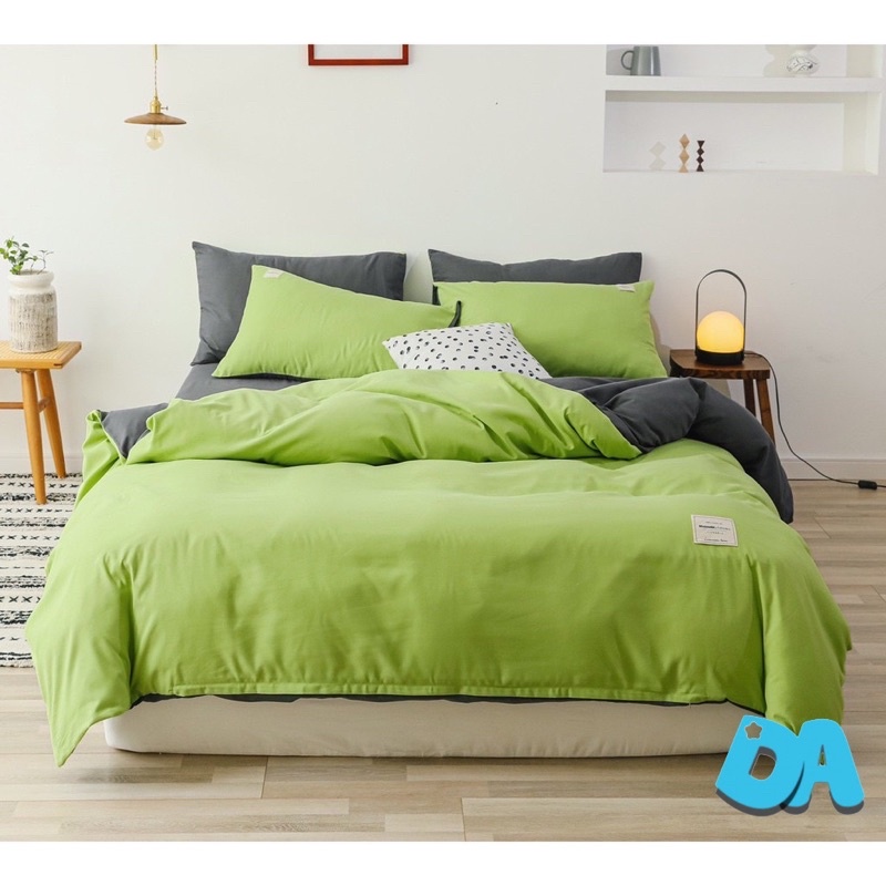 Bộ chăn ga gối Cotton tici DAA bedding - Mẫu cốm phối ghi
