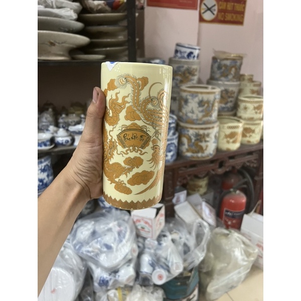 Ống hương men vàng kim