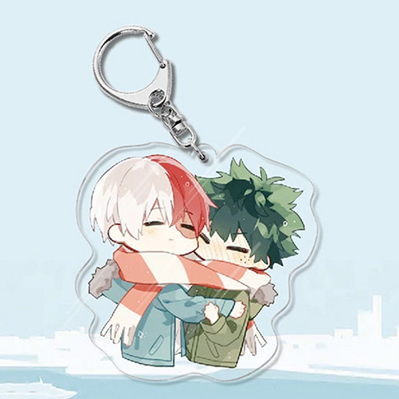 Móc khóa hai mặt bằng acrylic trong suốt họa tiết anime My Hero Academia 999