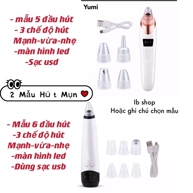 Máy Hút Mụn⚡Máy Hút Mụn Đầu Đen⚡màn hình led,sạc pin 5 đầu hút SIÊU MẠNH