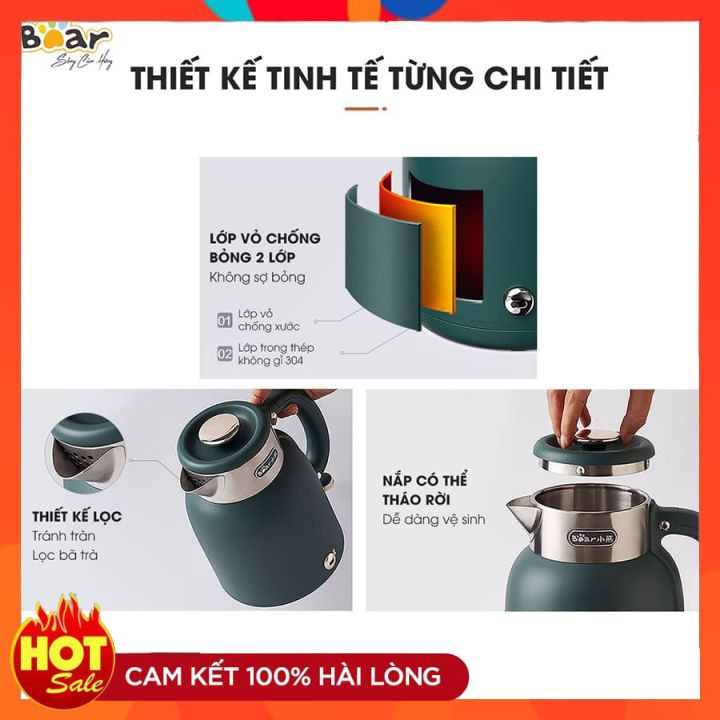 CHÍNH HÃNG Ấm Siêu Tốc 1.5 Lít Bear ZDH-C15C1_Bình Đun Nước_Siêu Tốc_Giữ ẤmChính Hãng Bảo Hành 18 Tháng