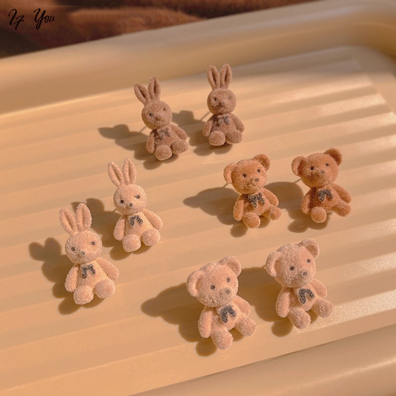 Đôi bông tai AY hình thỏ/ gấu dễ thương cho nữ