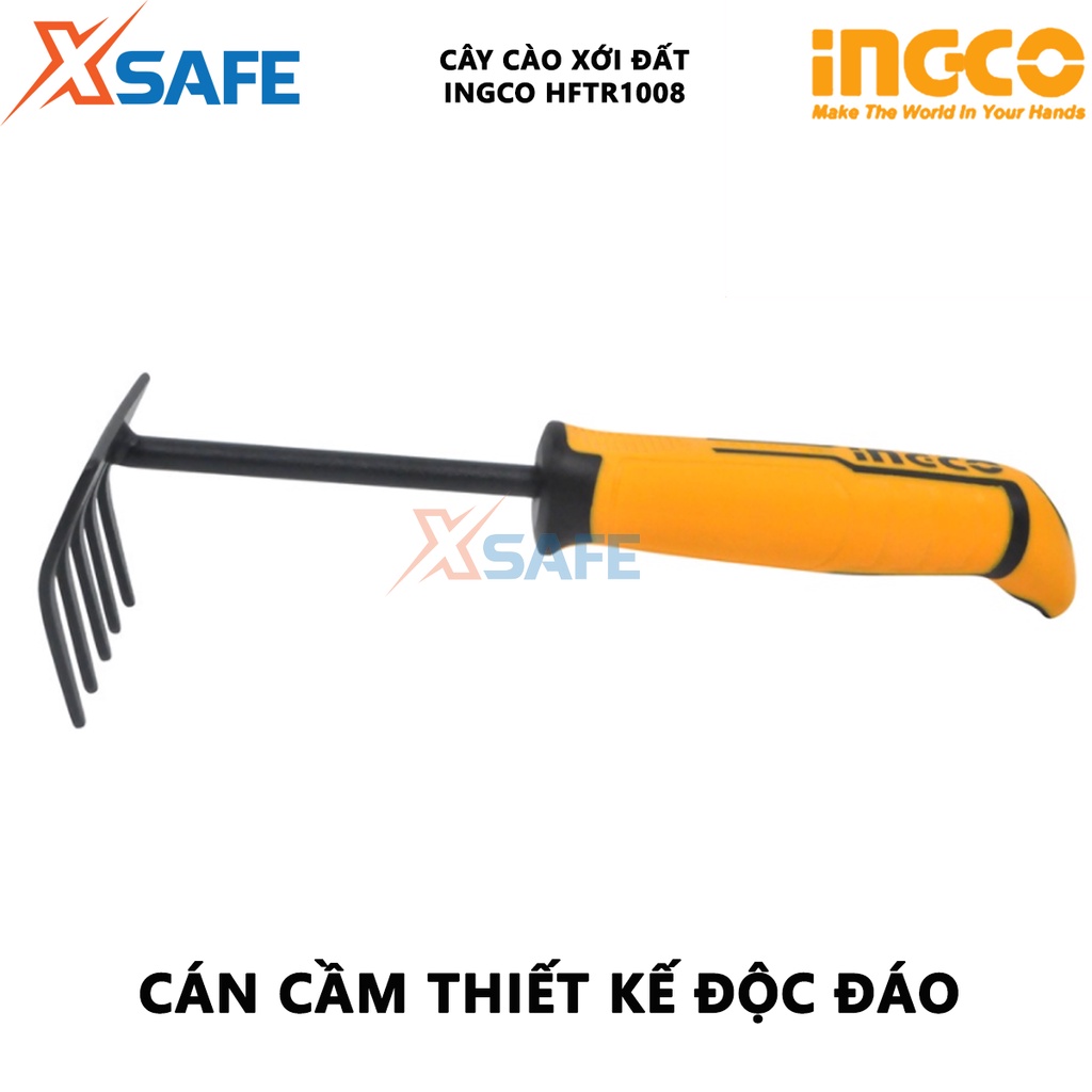 Cây cào xới đất INGCO HFTR1008 Dụng cụ xới đất chiều dài 270mm, rộng 82mm, cán cầm 8.0mm dùng cào xới đất, làm vườn