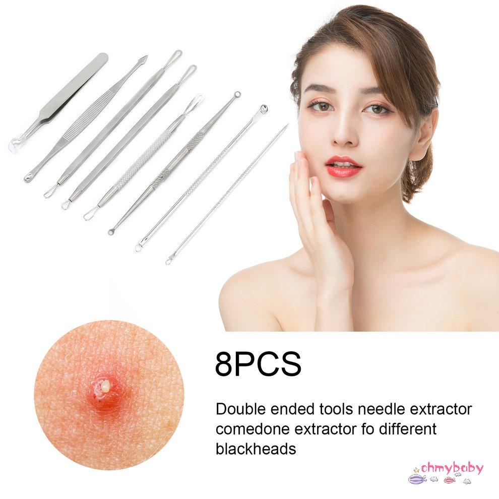 Bộ dụng cụ lột mụn đầu đen 8 cái Bộ dụng cụ nặn mụn Kim châm mụn đầu đen [8/17]