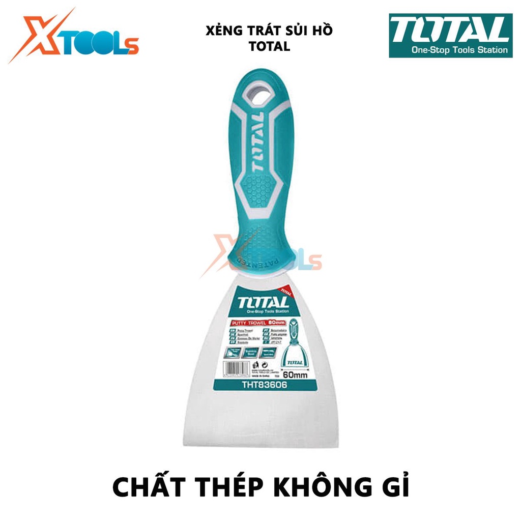 Bay sủi sơn TOTAL | Xẻng trát sủi hồ Quy cách: 60-150mm Trọng lượng: 0.3kg  dùng để làm phẳng những bề mặt sau khi đổ bê