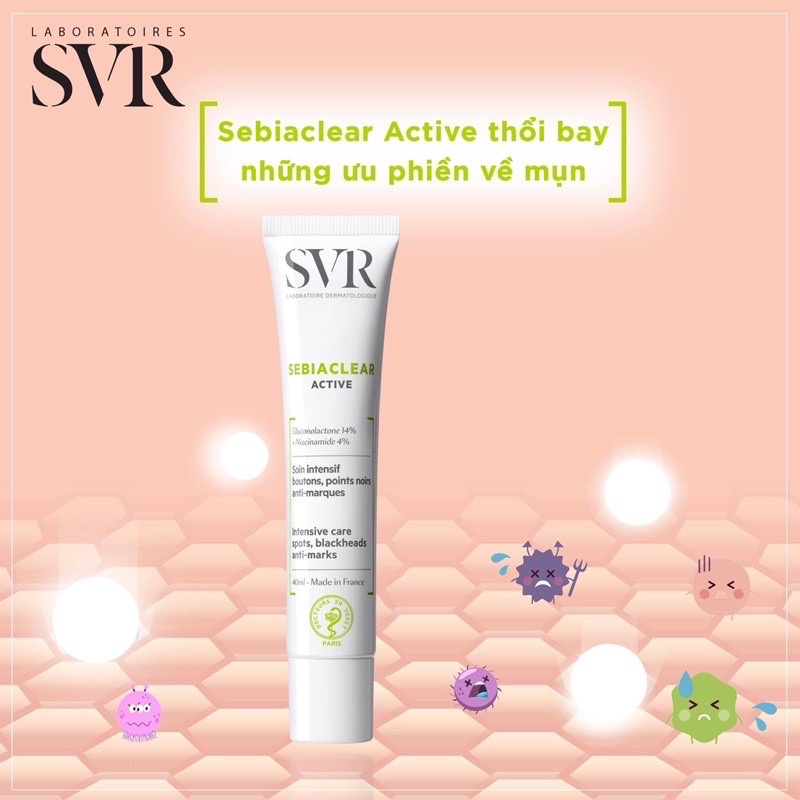 Kem dưỡng SVR SEBIACLEAR ACTIVE GEl ngừa mụn giảm dầu thừa 40ml