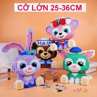 xếp hình lắp ráp mô hình cỡ lớn 25 - 36cm thỏ tím Stella Lou nhân vật hoạt hình 3D