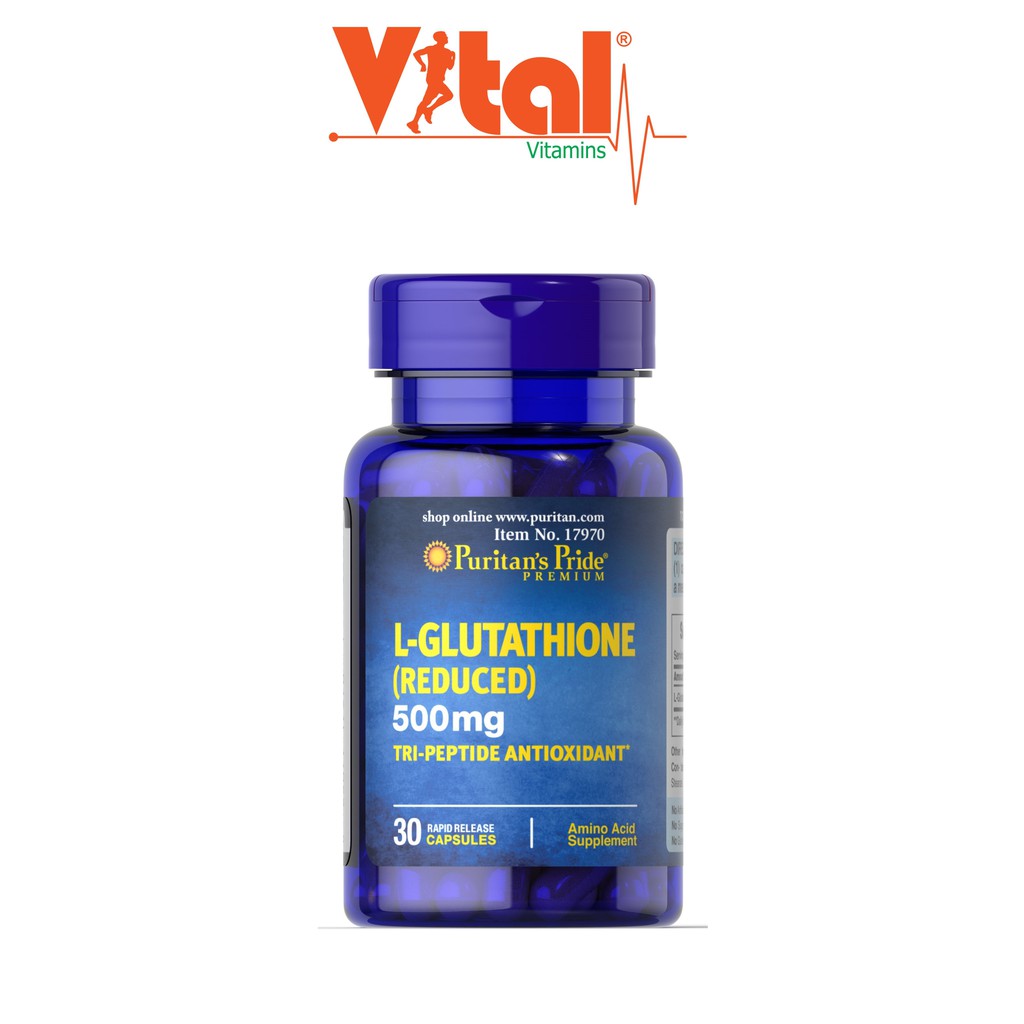 Viên Hỗ Trợ Làm Trắng Da, Giảm Nám, Thải Độc L- Glutathione (Reduced) 500mg Puritan's Pride - 30viên