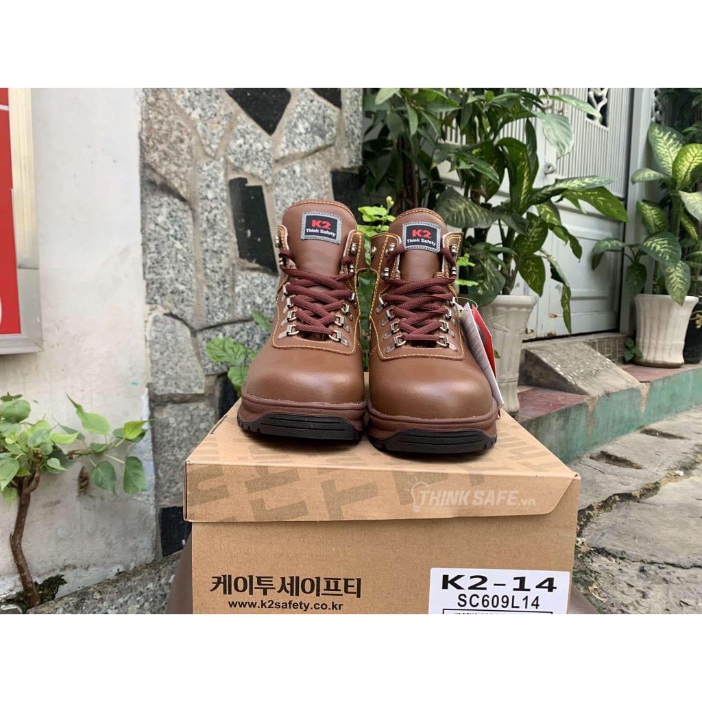Giày bảo hộ Hàn Quốc K2-14 da bò thật, chống tĩnh điện, chống đâm xuyên, chống trơn trượt - BẢO HỘ THINKSAFE