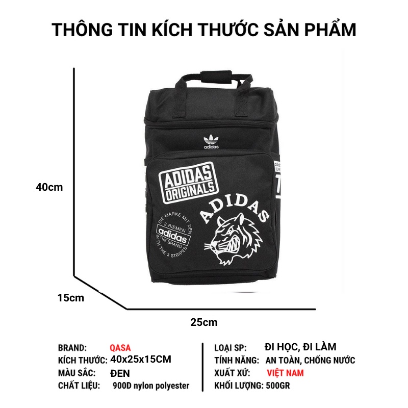 Balo, cặp đi học đi làm nam nữ thời trang Graphic Classic chất liệu chống nước siêu nhẹ cấp 1 cấp 2 QASA