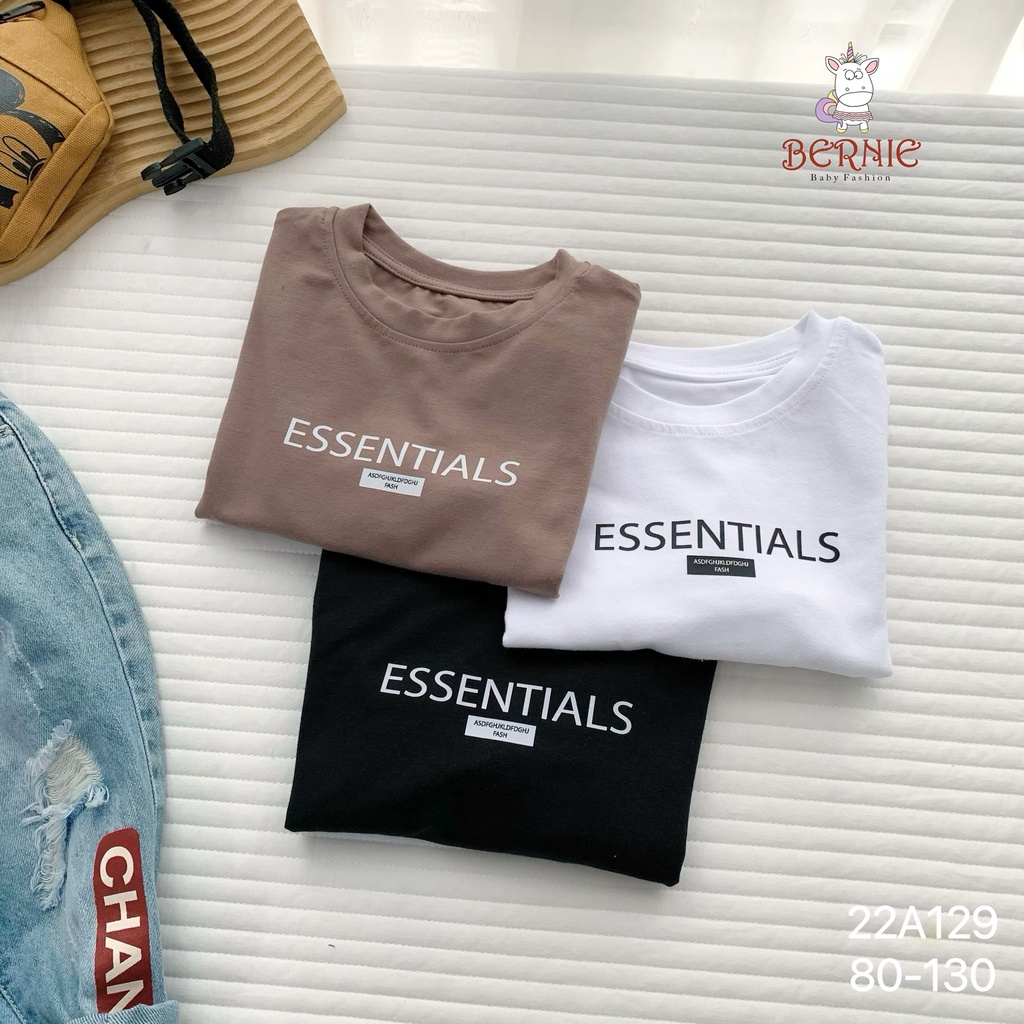 Áo thun hoạ tiết chữ unisex cho bé, áo phông cotton mềm đẹp Bẻniei
