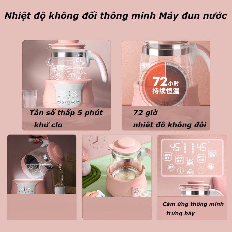 [Giao từ Hà Nội]Máy Hâm Nước Pha Sữa Điều Chỉnh Nhiệt Độ Thông Minh, Khử Clo Nước, Tiệt Trùng Bình Sữa