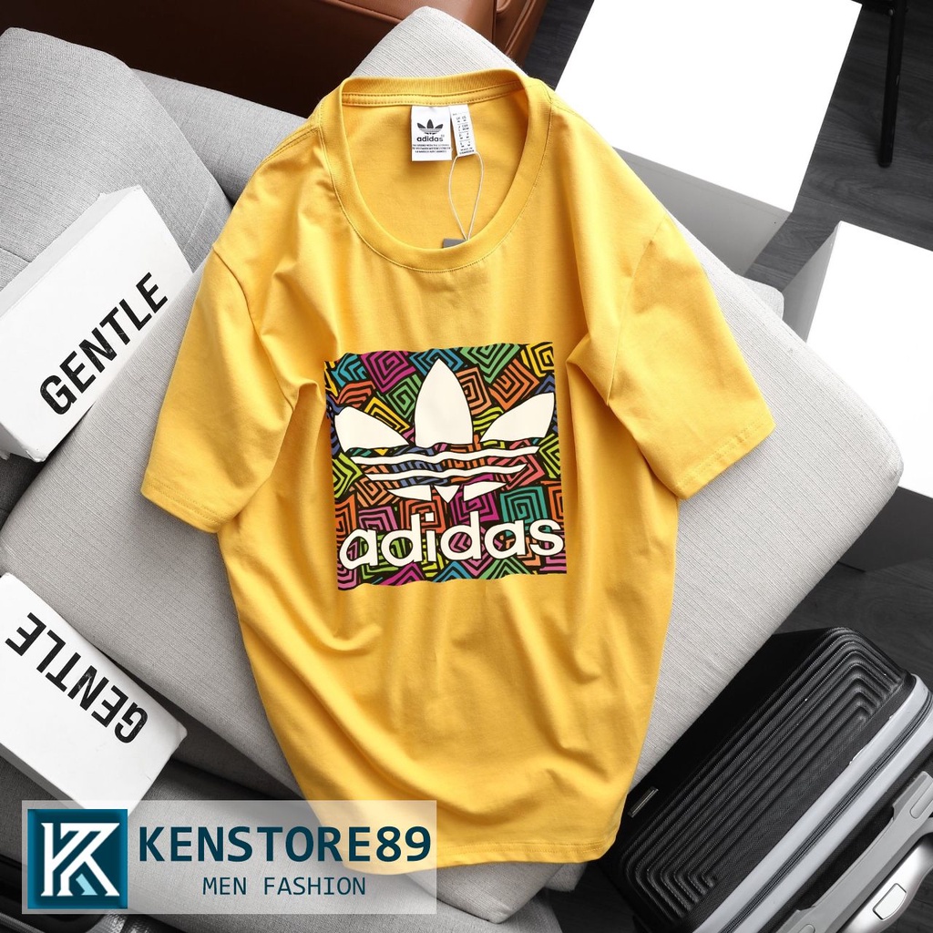 Áo Thun Unisex Nam Cổ Tròn Adidas008 COLORFUL ngắn tay cotton 100% KENSTORE89 ATK008