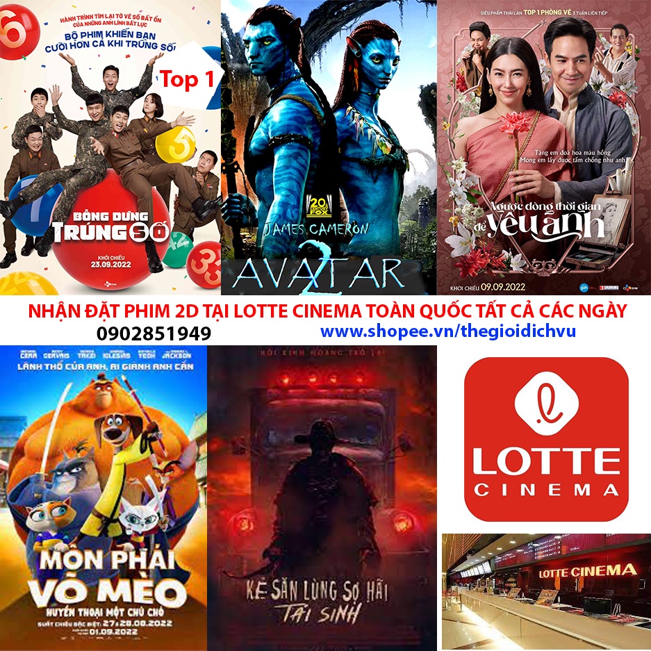 Vé xem phim 2D rạp Lotte Cinema toàn hệ thống toàn quốc - Áp dụng tất cả các ngày