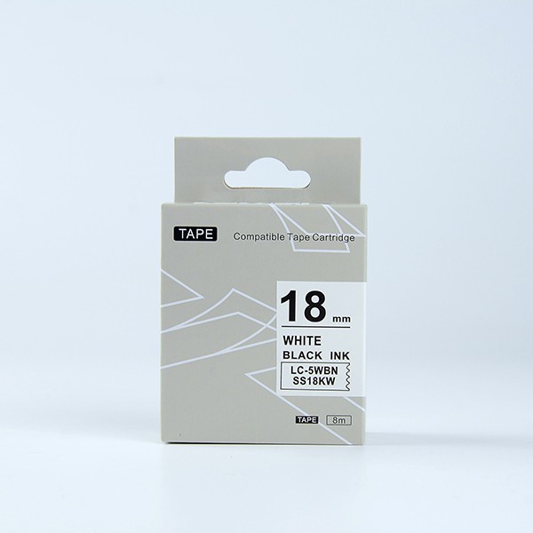 Nhãn in chữ đen nền trắng SS18KW / LC-5WBN (18mm) tương thích máy in nhãn Epson / KingJim Tepra | BigBuy360 - bigbuy360.vn