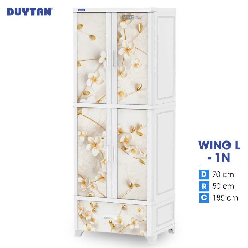 Tủ nhựa DUY TÂN Wing L-1N 2 cửa 1 ngăn (70 x 50 x 185 cm) - 09347