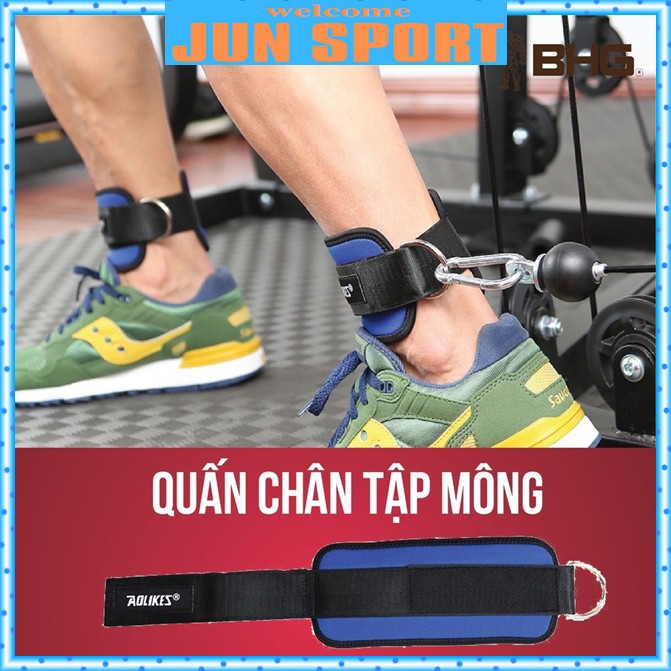 Quấn Cổ Chân Hỗ Trợ Đá Tạ, Tập Mông AOLIKES Jun Sport Đen/ Xanh/ Hồng (1 Đôi)