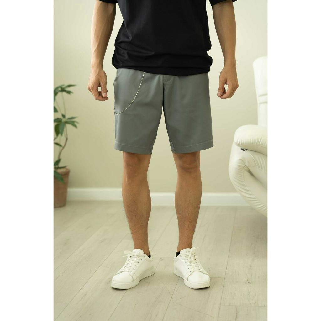 Quần short kaki nam trơn co giãn AKUBA chất liệu denim, phong cách Hàn Quốc 01H0246