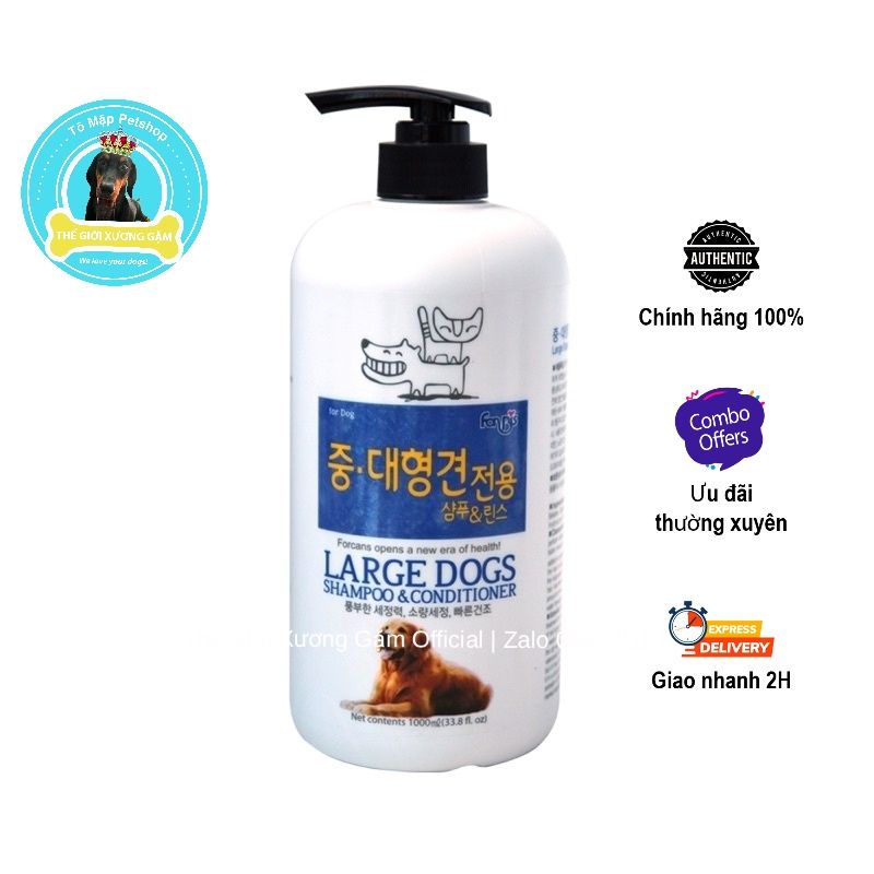 SỮA TẮM FORCANS LARGE DOG TIẾT KIỆM CHO CHÓ LỚN 550/1000ML