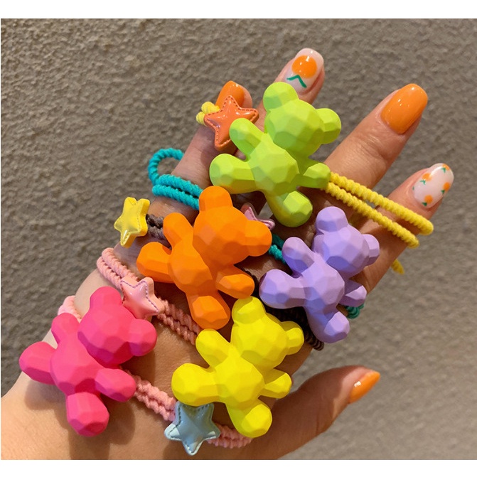 Dây buộc tóc hình gấu nhiều màu sắc phong cách Hàn Quốc