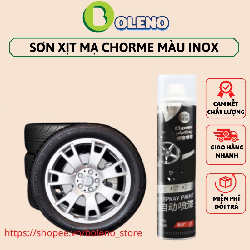 Chai sơn xịt mạ Chrome Plating 350ml màu inox crom bạc giá tốt dùng cho kim loại, ô tô, xe máy bảo vệ bệ mặt kim loại