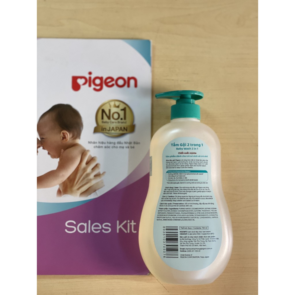 Sữa tắm cho bé, Sữa tắm gội dịu nhẹ pigeon 700ml/ chiết xuất Hoa Hướng Dương/ Jojoba