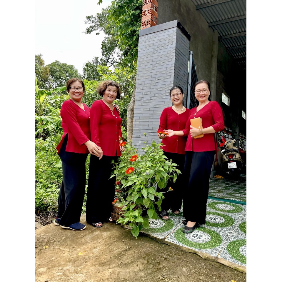 Áo bà ba trơn kèm quần đen, áo đi chùa, áo lam bigsize