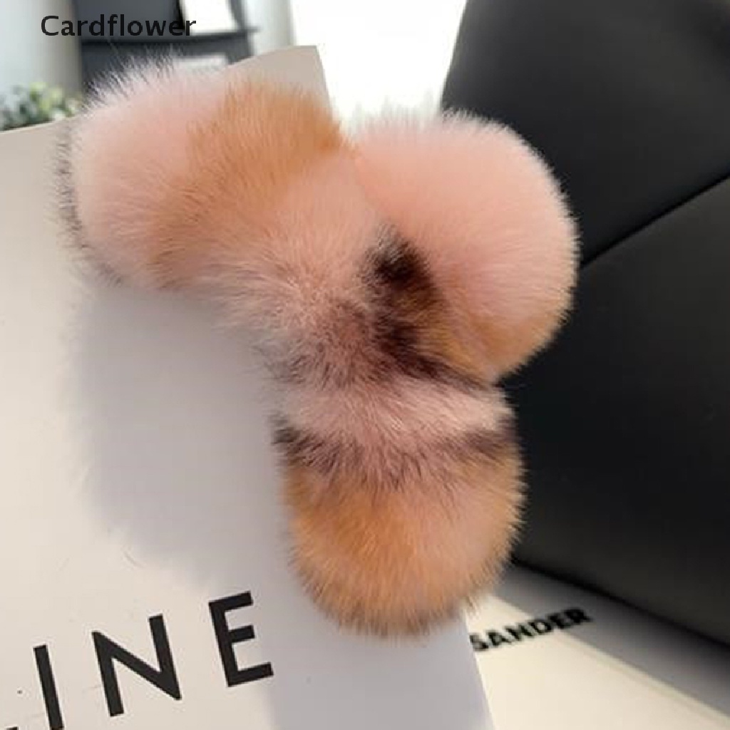 &lt; Cardflower &gt; Kẹp Tóc Càng Cua Cỡ Lớn Đính Lông Thỏ Cho Nữ Giảm Giá