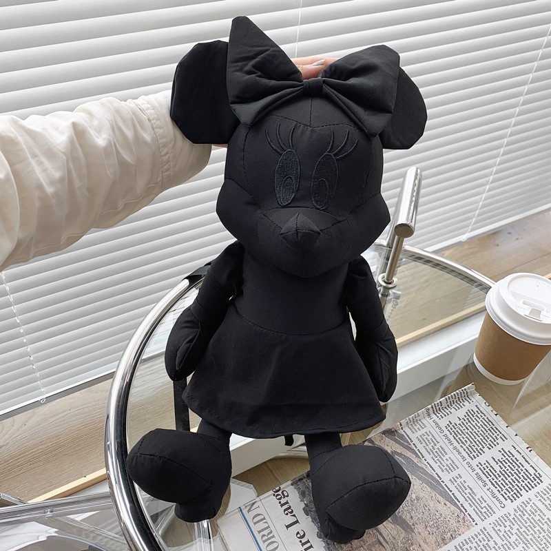 Túi đeo chéo màu đen in hình chuột Mickey dễ thương cho nữ