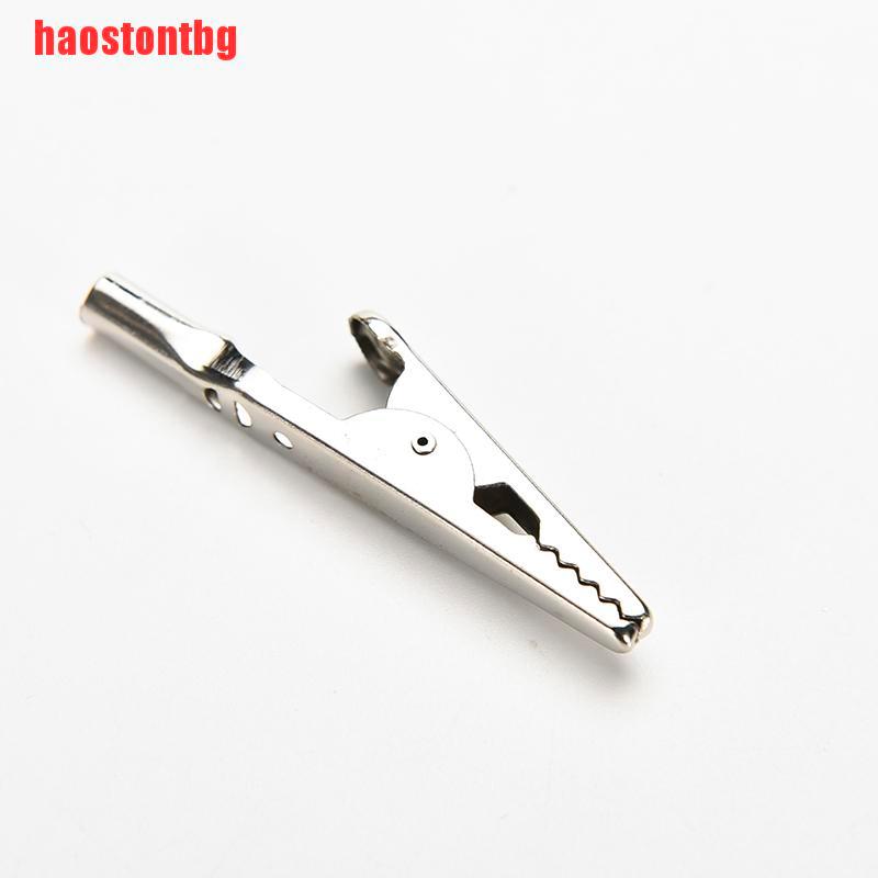 [haostontbg]10x Stainless Steel Alligator Crocodile Test Clips Cable Lead Screw Probe Fixing